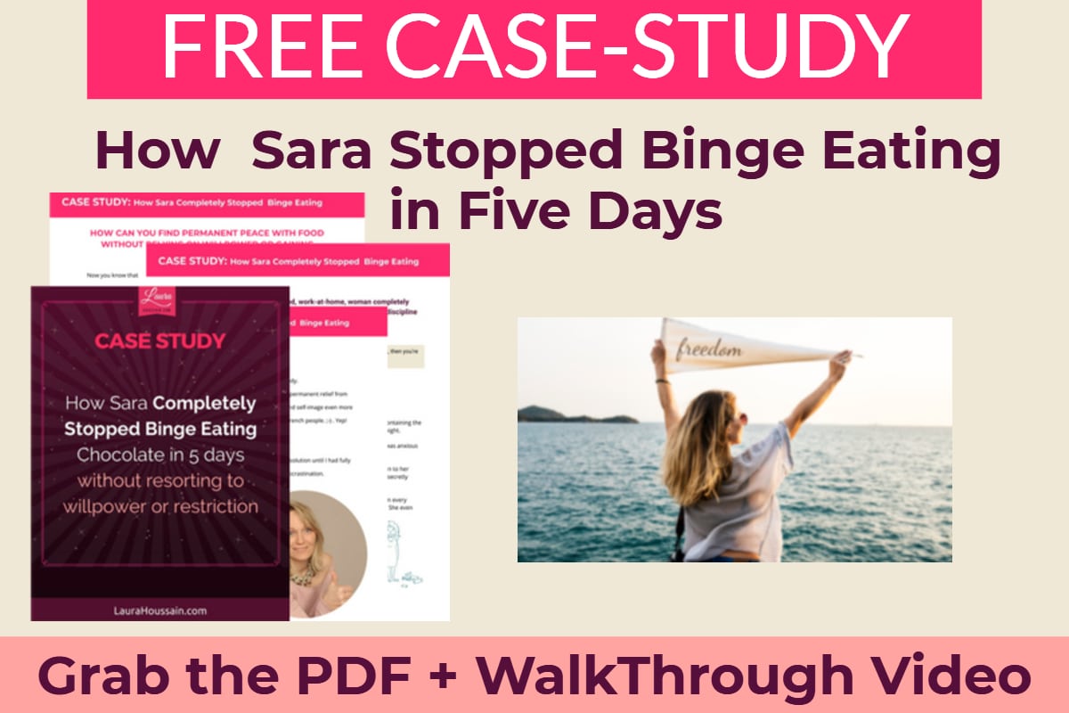 The Binge Eating and Self-Control Myth Debunked! Yes! You Can Stop Binging (Effortlessly) – sara stopped binge eating forever story – image